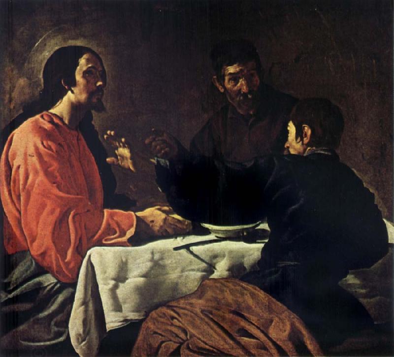 VELAZQUEZ, Diego Rodriguez de Silva y The Supper at Emmaus oil painting picture